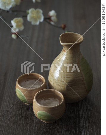 Drinking image: Sake cup and tokkuri sake set 120910437