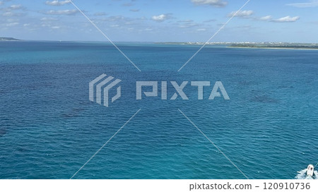 Okinawa's ocean as seen from parasailing Okinawa's ocean as seen from parasailing 120910736