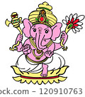 Cute Ganesha illustration color 120910763