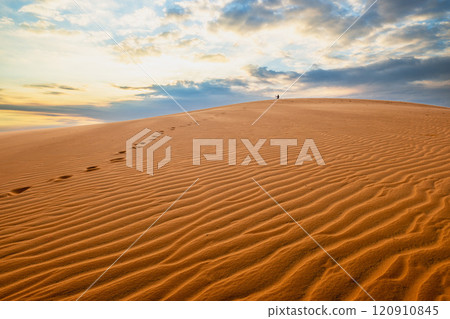 Scenery of the Red Sand Dunes located at Mui Ne in Vietnam 120910845