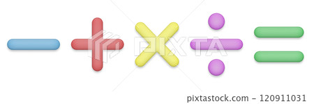 A set of three-dimensional soft colorful calculation mark icons 120911031