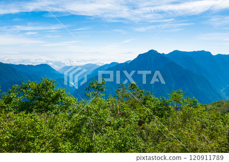 夏季攀登烏帽山、南澤山(烏帽山前烏帽山:眺望唐澤山、垣山) 夏季攀登烏帽山、南澤山(烏帽山前烏帽山:眺望唐澤山、垣山) 120911789