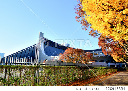Olympic Stadium National Yoyogi Stadium Autumn scenery 120912864