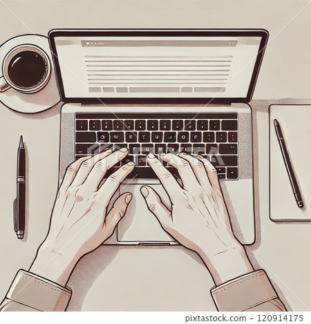 Working on a laptop 120914175