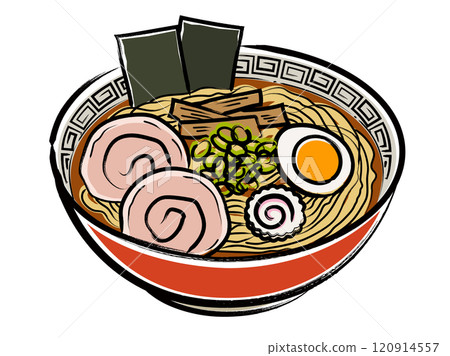 拉麵刷書寫向量圖 拉麵刷書寫向量圖 120914557