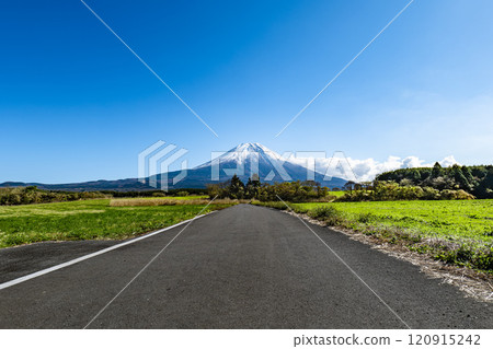 直通富士山的筆直道路 120915242