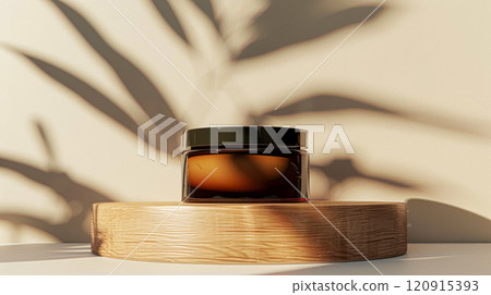 Cosmetic cream in a glass jar. Skin care concept. Background for beauty products 120915393