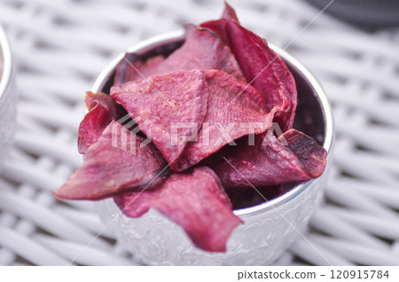 crispy potato , crispy sweet potato or deep fried sweet potato crispy potato , crispy sweet potato or deep fried sweet potato 120915784