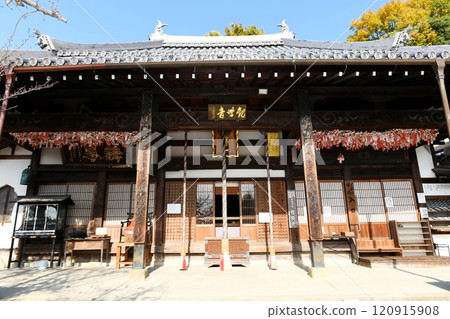 [Main Hall of "Jigenji Temple (Nozaki Kannon)" in Daito City] 120915908