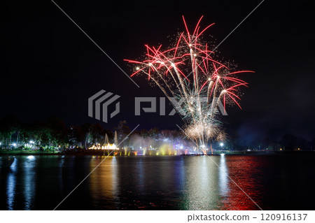 Beautiful fireworks in The Lake 120916137