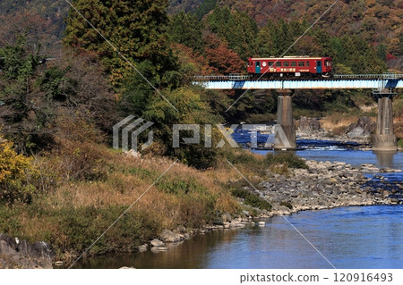 Autumn Nagara River and Nagara River Railway 120916493