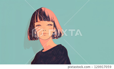Young woman portrait illustration 120917059
