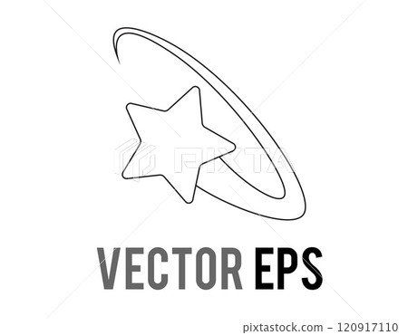 Stylized star black line icon swirling in a ring circle, feeling dizzy symbol 120917110