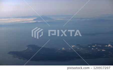 coast of Boso Peninsula and the far view of Mt Fuji. coast of Boso Peninsula and the far view of Mt Fuji. 120917207