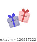 Red and blue gift boxes 120917222