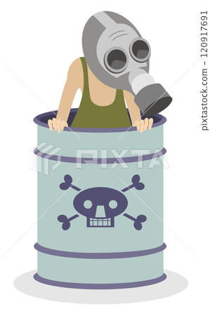 gas mask, man, vector 120917691