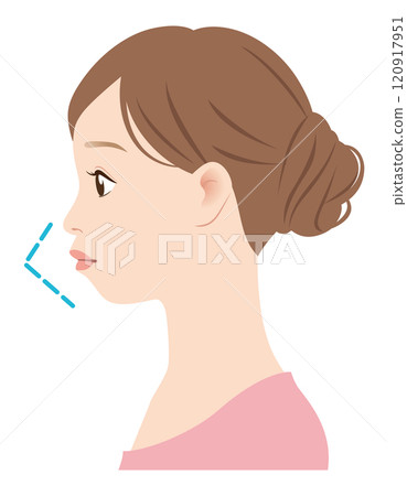 Side profile of E-line with protruding mouth Side profile of E-line with protruding mouth 120917951