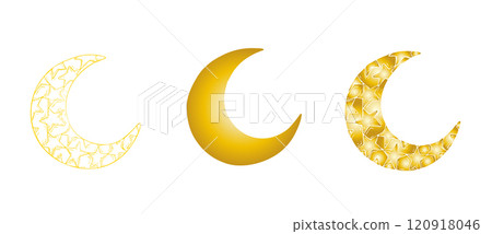 Vector Islamic arabian gold crescent moon set. Graphic illustration mosque, tower isolated on white background. Muslim hand drawn line sketch, holiday Ramadan Kareem or Eid Al Adha 2025. For designers Vector Islamic arabian gold crescent moon set. Graphic illustration mosque, tower isolated on white background. Muslim hand drawn line sketch, holiday Ramadan Kareem or Eid Al Adha 2025. For designers 120918046