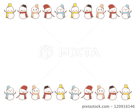 Colorful snowman frame Colorful snowman frame 120918146
