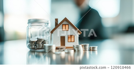 現代金融概念、儲蓄與房地產主題 120918466