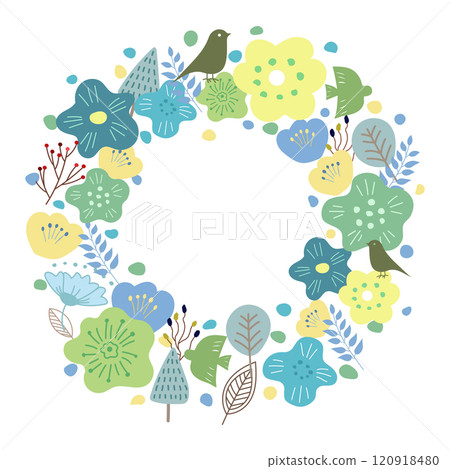 斯堪的納維亞風格無縫花圈的插圖 120918480