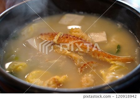 Dried pollack hangover soup is the classic hangover food in Korea 120918942