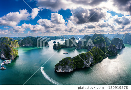 Beautiful landscape Lan Ha bay view from the Cat Ba Island. Beautiful landscape Lan Ha bay view from the Cat Ba Island. 120919278