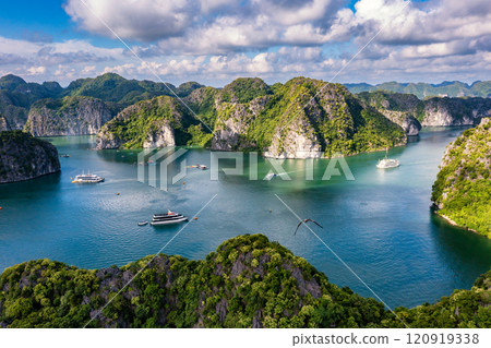 Beautiful landscape Lan Ha bay view from the Cat Ba Island. Beautiful landscape Lan Ha bay view from the Cat Ba Island. 120919338
