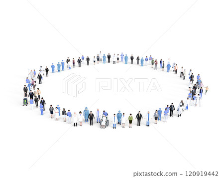 Medical staff and patients in a circle Large Medical staff and patients in a circle Large 120919442