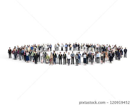 商界人士排成一圈小 商界人士排成一圈小 120919452