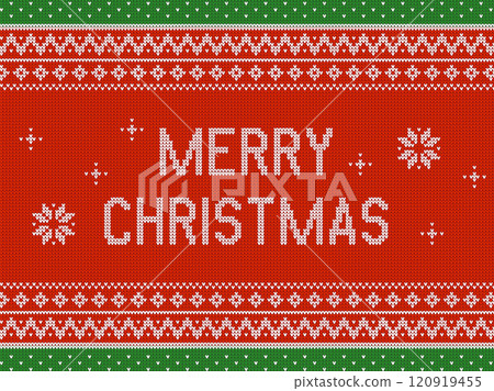 Knitted Christmas background illustration 120919455