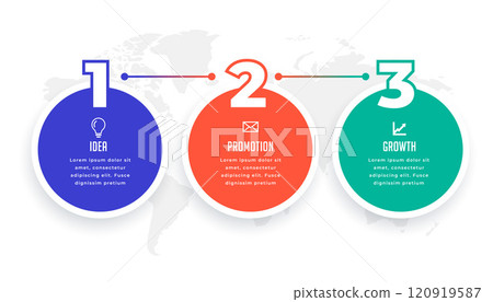 three options circle infographic template design 120919587