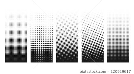 Abstract grunge halftone distorted shapes background design 120919617