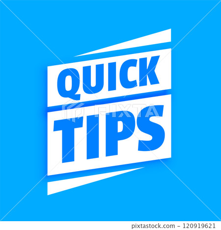 Quick helpful tips advice on blue background Quick helpful tips advice on blue background 120919621