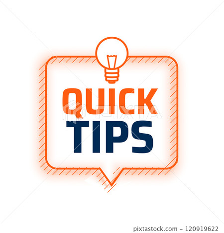 Quick tips advice with lightbulb on white background 120919622