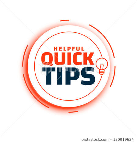 Quick tips advice with lightbulb on white background 120919624