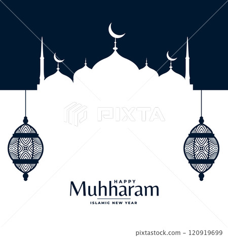 muharram festival background with mosque and lanterns muharram festival background with mosque and lanterns 120919699