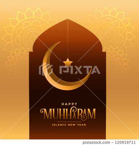 traditional happy muharram festival card design 120919711