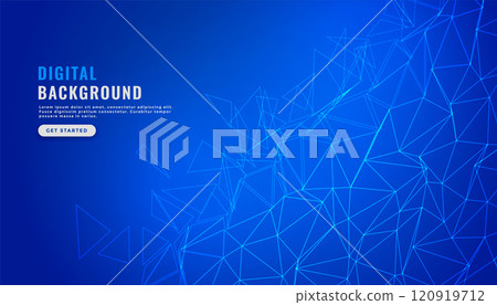 blue digital network mesh connection background 120919712