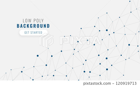 low poly white network connection background 120919713