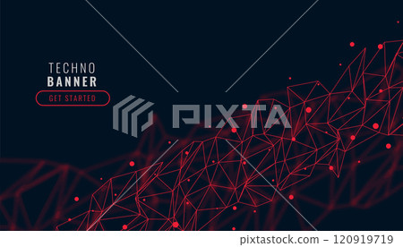 low poly red abstract network connection background low poly red abstract network connection background 120919719