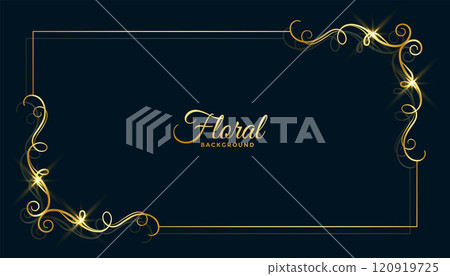 golden floral frame background design golden floral frame background design 120919725