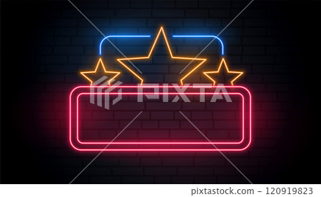 stars neon frame with text space stars neon frame with text space 120919823