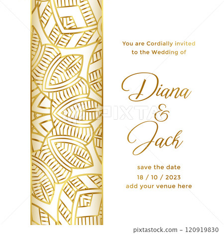 wedding card template with ornamental decorative style wedding card template with ornamental decorative style 120919830