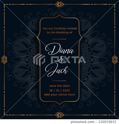 ethnic mandala wedding card template design ethnic mandala wedding card template design 120919833