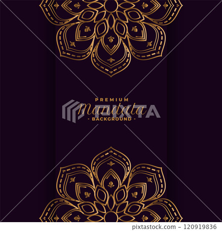 golden mandala decorative background design 120919836