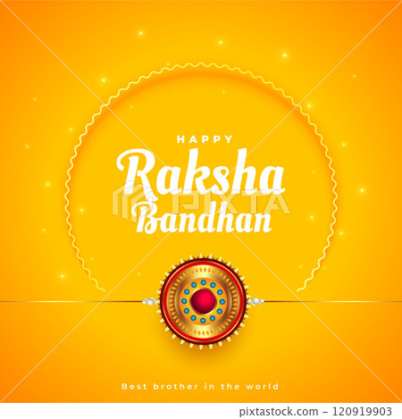 raksha bandhan traditional yellow greeting design 120919903