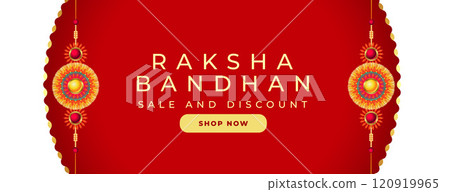 raksha bandhan sale and discount banner with rakhi design raksha bandhan sale and discount banner with rakhi design 120919965