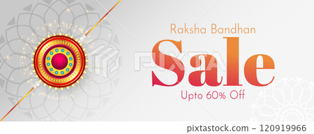 raksha bandhan festival sale banner with decorative rakhi raksha bandhan festival sale banner with decorative rakhi 120919966
