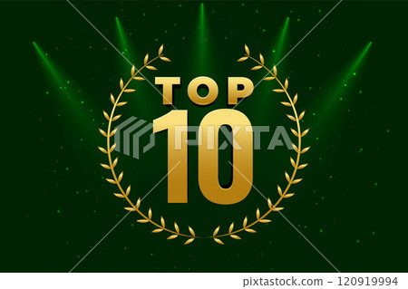 shiny top 10 award golden background 120919994